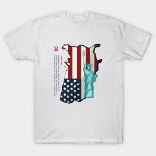 4th of july celebration as independence day with American flag, stars and stripes T-Shirt